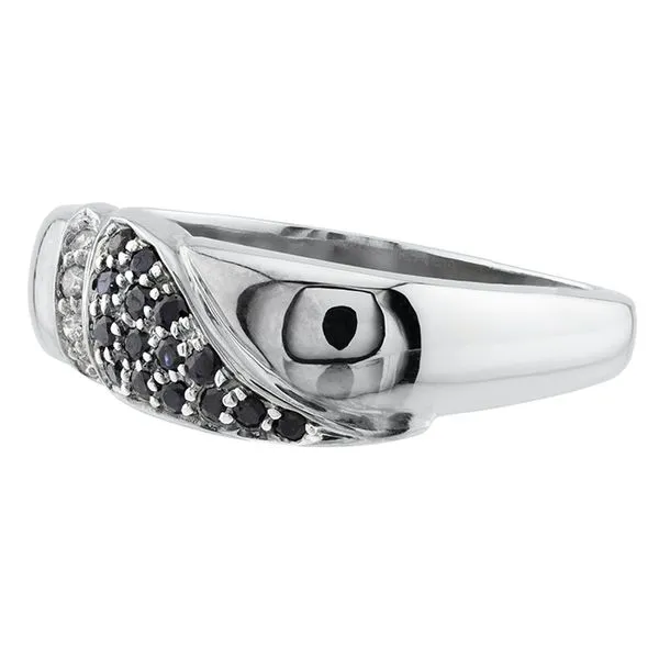 10Kt White Gold Ring with Blue Sapphires and Diamonds Image 2 John Anthony Jewellers Ltd. Kitchener, ON
