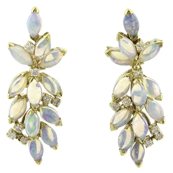 14K Yellow Gold Opal Dangle Stud Earrings John Anthony Jewellers Ltd. Kitchener, ON