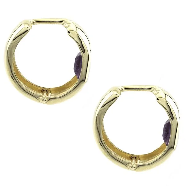 14K Yellow Gold Amethyst Hoop Earrings Image 2 John Anthony Jewellers Ltd. Kitchener, ON