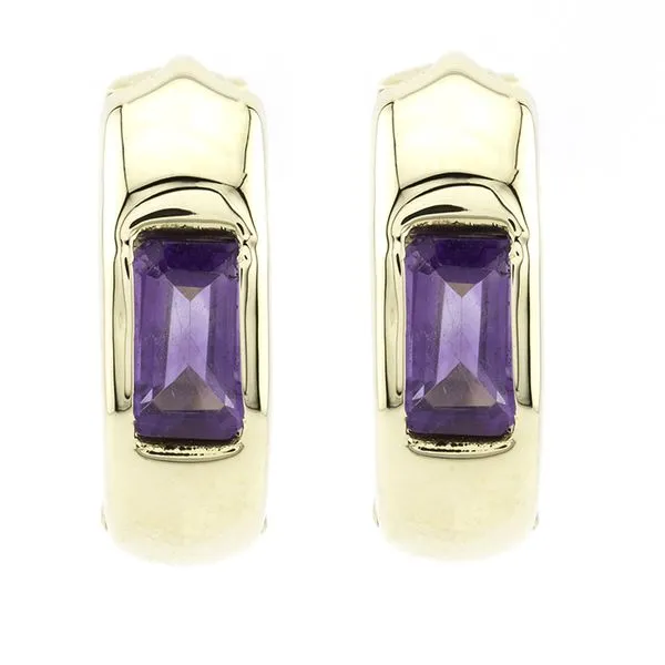14K Yellow Gold Amethyst Hoop Earrings John Anthony Jewellers Ltd. Kitchener, ON