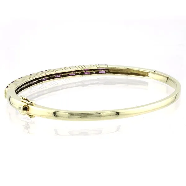 14K Yellow Gold Ruby and Diamond Channel Set Bangle Bracelet Image 4 John Anthony Jewellers Ltd. Kitchener, ON