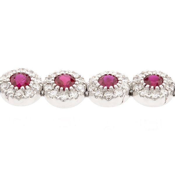 18K White Gold Ruby and Diamond Linked Bracelet Image 2 John Anthony Jewellers Ltd. Kitchener, ON