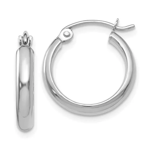 10K White Gold Tube Hoop Earrings John Anthony Jewellers Ltd. Kitchener, ON
