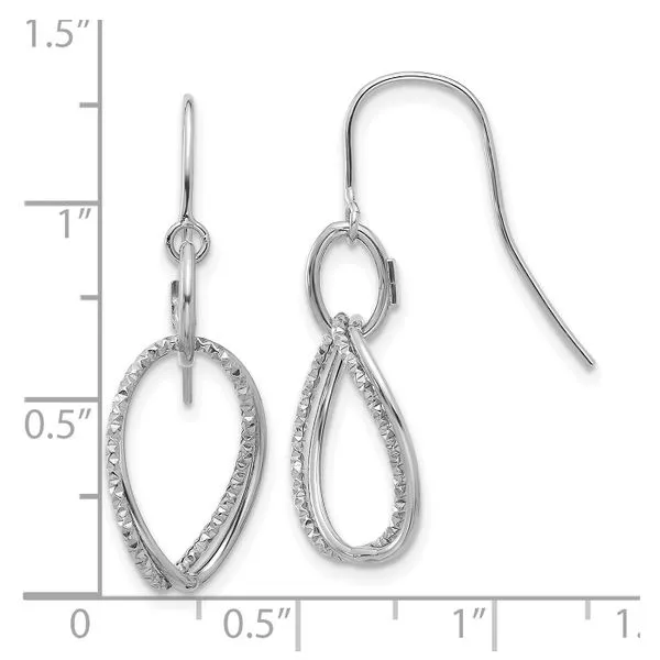 10K White Gold Polished & Textured Dangle Earrings Image 2 John Anthony Jewellers Ltd. Kitchener, ON