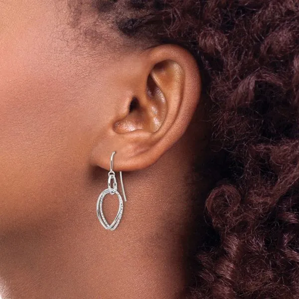10K White Gold Polished & Textured Dangle Earrings Image 3 John Anthony Jewellers Ltd. Kitchener, ON
