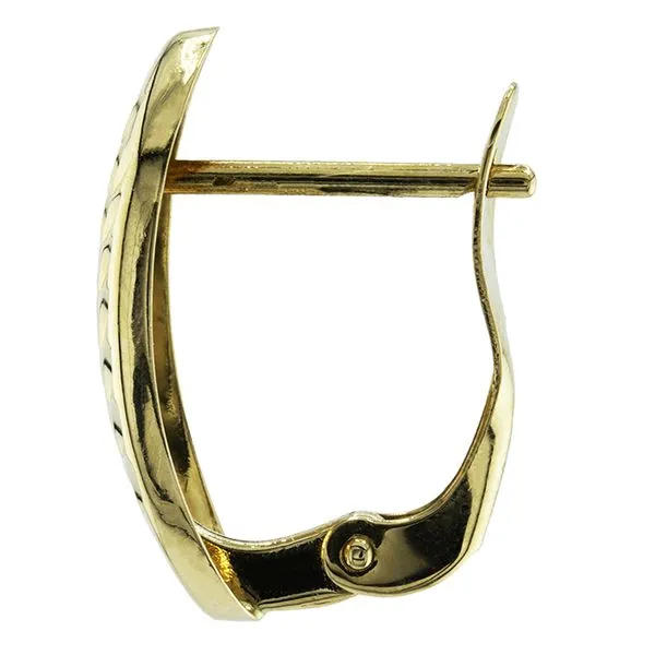 18K Yellow Gold Diamond Cut Leverback Drop Earrings Image 2 John Anthony Jewellers Ltd. Kitchener, ON