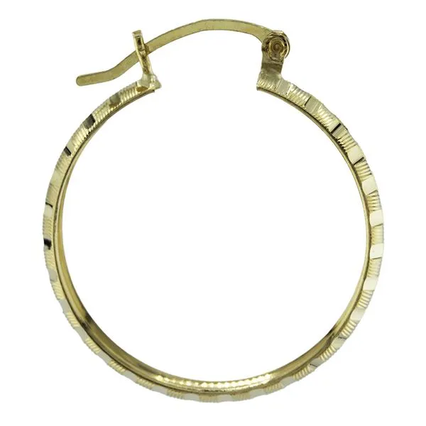 10K Yellow Gold Knife Edge Faceted Hoop Earrings Image 2 John Anthony Jewellers Ltd. Kitchener, ON