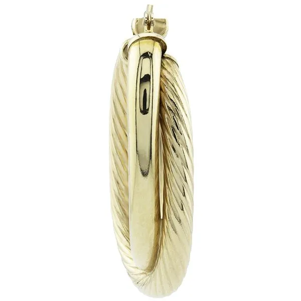 14K Yellow Gold Double Tube Hoop Earrings Image 2 John Anthony Jewellers Ltd. Kitchener, ON