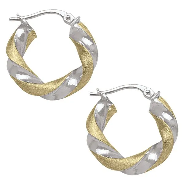 14K Two-Tone Gold Twisted Hoop Earrings John Anthony Jewellers Ltd. Kitchener, ON