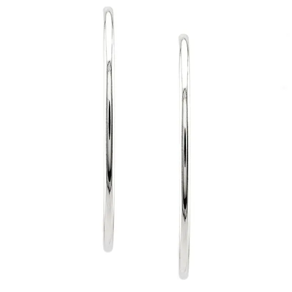 14K White Gold Sleeper Hoop Earrings Image 2 John Anthony Jewellers Ltd. Kitchener, ON