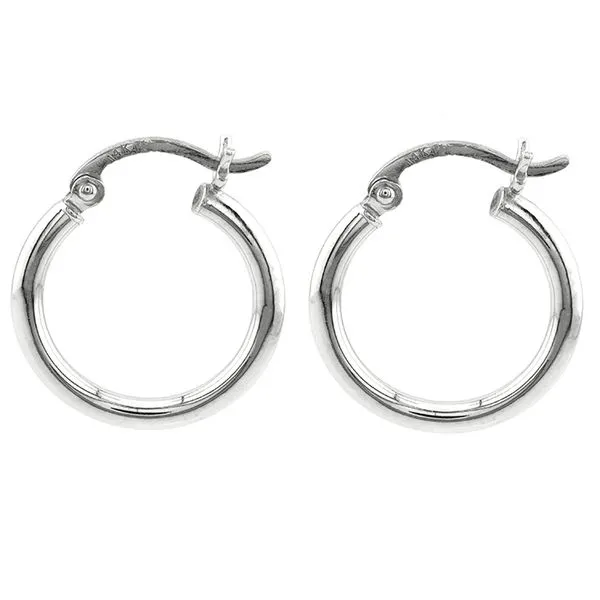 14K White Gold Tube Hoop Earrings John Anthony Jewellers Ltd. Kitchener, ON