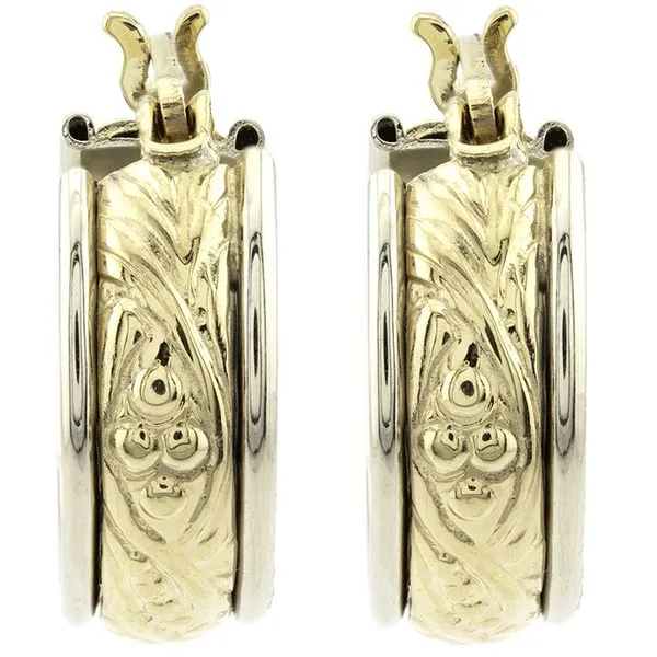 Two-Tone 14K Gold Hoop Earrings John Anthony Jewellers Ltd. Kitchener, ON