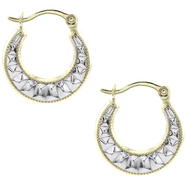10K Two-Tone Gold Patterned Earrings John Anthony Jewellers Ltd. Kitchener, ON