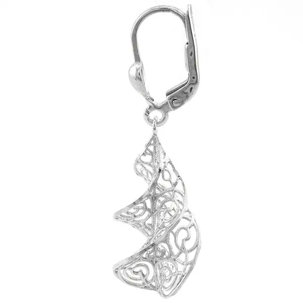 Twisted Filigree Dangle Earrings in 10K White Gold Image 2 John Anthony Jewellers Ltd. Kitchener, ON