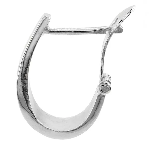 Patterned J-Hoop Earrings in 10K White Gold Image 2 John Anthony Jewellers Ltd. Kitchener, ON