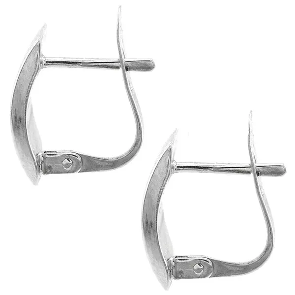 10K White Gold Patterned J-Hoop Earrings Image 2 John Anthony Jewellers Ltd. Kitchener, ON