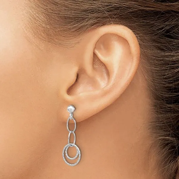 10Kt White Gold Circle Dangle Earrings Image 3 John Anthony Jewellers Ltd. Kitchener, ON