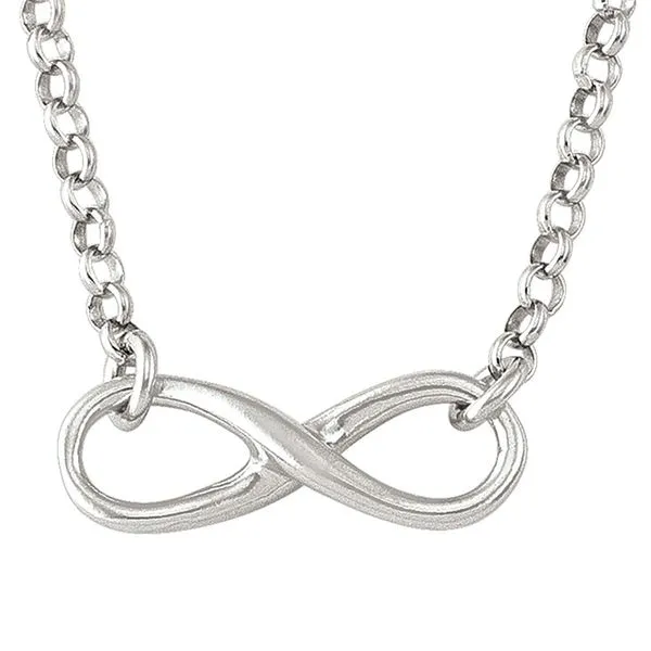 Italian Rhodium Plated Sterling Silver Infinity Necklace John Anthony Jewellers Ltd. Kitchener, ON