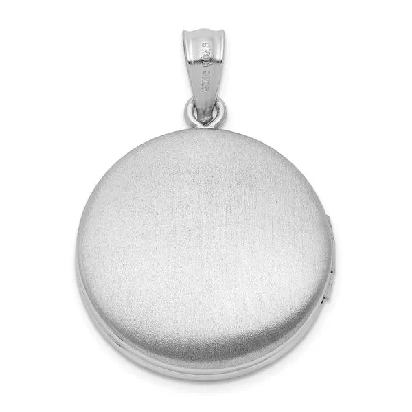 Rhodium Plated Sterling Silver Floral Filigree Locket Pendant Image 3 John Anthony Jewellers Ltd. Kitchener, ON