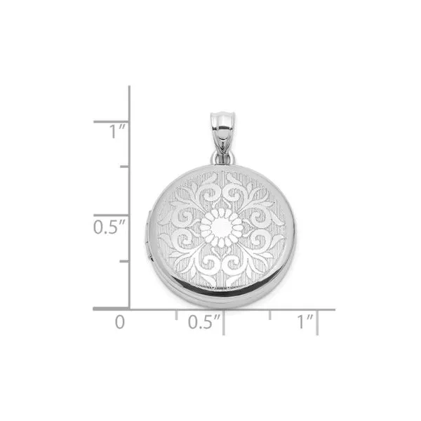 Rhodium Plated Sterling Silver Floral Filigree Locket Pendant Image 5 John Anthony Jewellers Ltd. Kitchener, ON