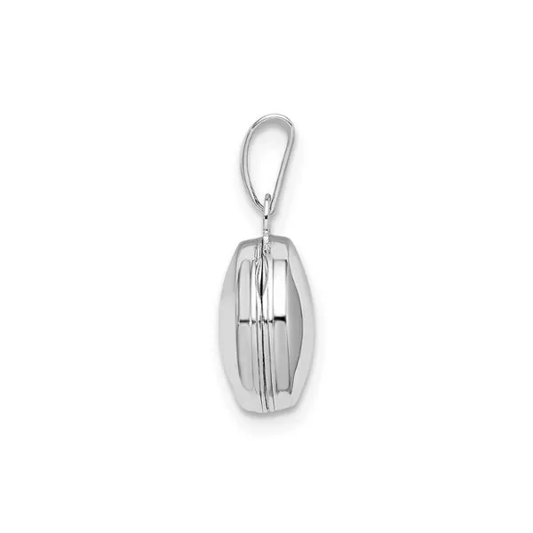 Rhodium Plated Sterling Silver Domed Polished Locket Pendant Image 2 John Anthony Jewellers Ltd. Kitchener, ON