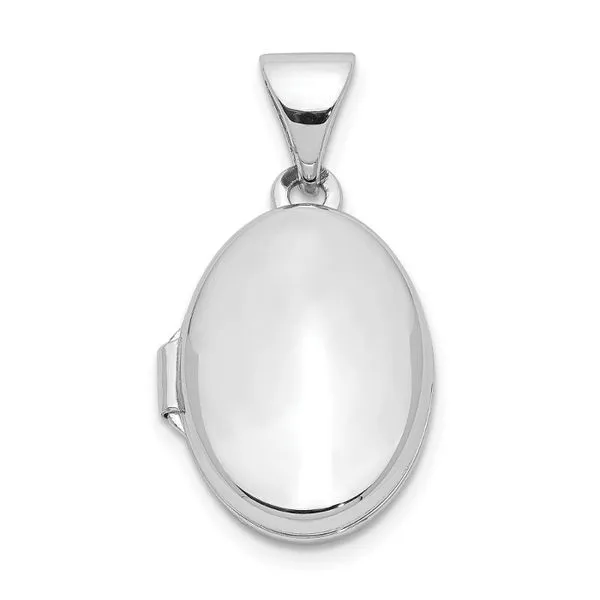 Rhodium Plated Sterling Silver Oval Locket Pendant John Anthony Jewellers Ltd. Kitchener, ON