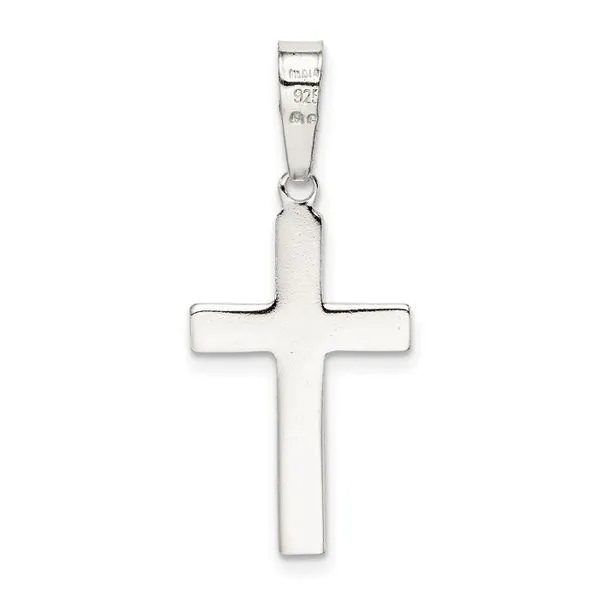 Rhodium Plated Sterling Silver Polished Cross Pendant Image 3 John Anthony Jewellers Ltd. Kitchener, ON