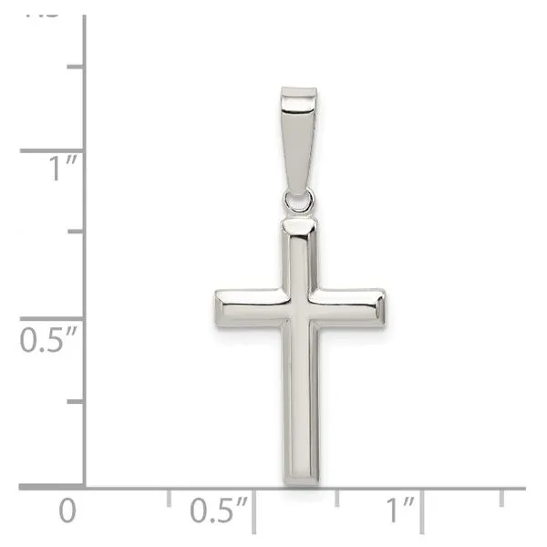 Rhodium Plated Sterling Silver Polished Cross Pendant Image 4 John Anthony Jewellers Ltd. Kitchener, ON