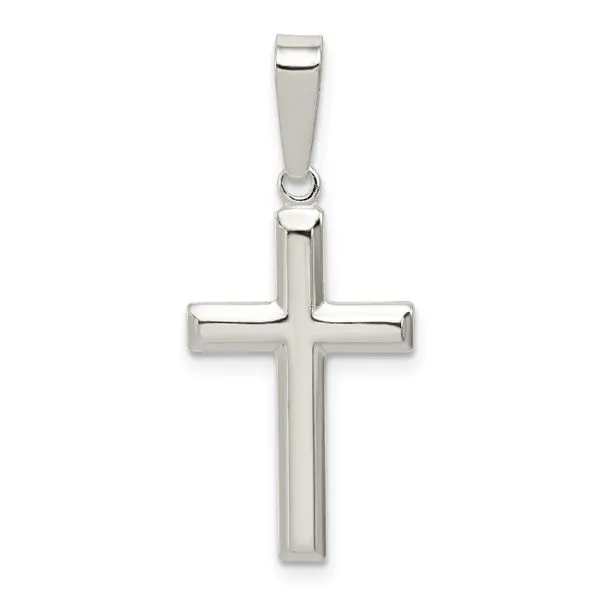 Rhodium Plated Sterling Silver Polished Cross Pendant John Anthony Jewellers Ltd. Kitchener, ON