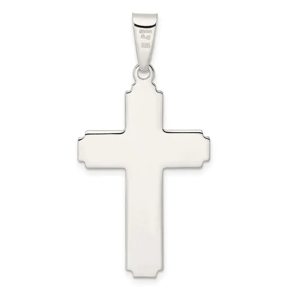 Rhodium Plated Sterling Silver Polished Cross Pendant Image 3 John Anthony Jewellers Ltd. Kitchener, ON