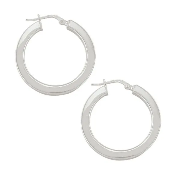 Italian Sterling Silver Square Tube Hoop Earrings John Anthony Jewellers Ltd. Kitchener, ON