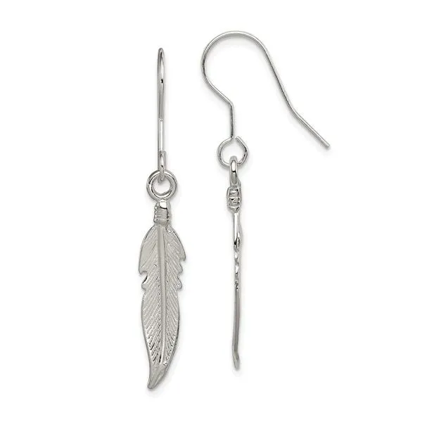 Sterling Silver Feather Dangle Earrings John Anthony Jewellers Ltd. Kitchener, ON