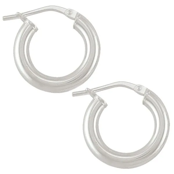 Italian Sterling Silver Tube Hoop Earrings John Anthony Jewellers Ltd. Kitchener, ON