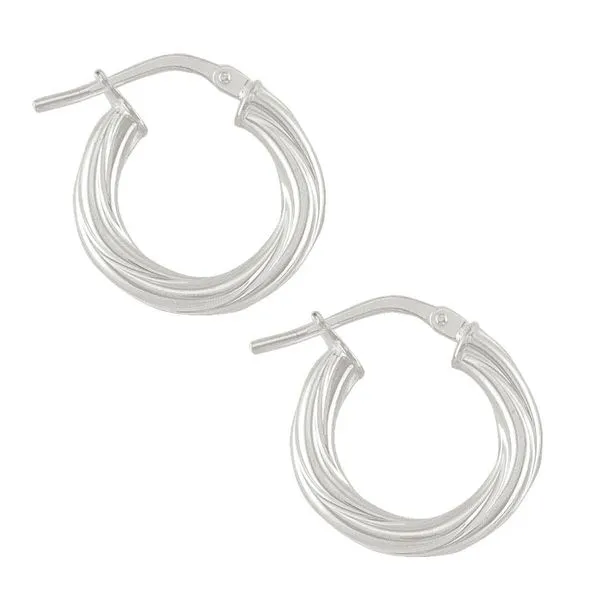 Italian Sterling Silver Twisted Hoop Earrings John Anthony Jewellers Ltd. Kitchener, ON