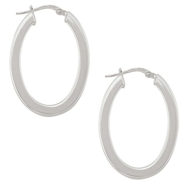 Italian Sterling Silver Oval Hoop Earrings John Anthony Jewellers Ltd. Kitchener, ON