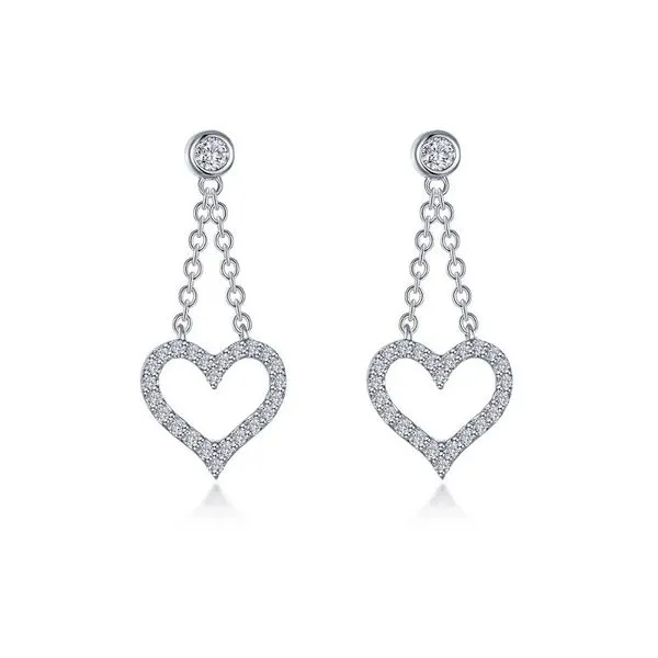 Platinum Bonded Sterling Silver Dangle Heart Earrings John Anthony Jewellers Ltd. Kitchener, ON