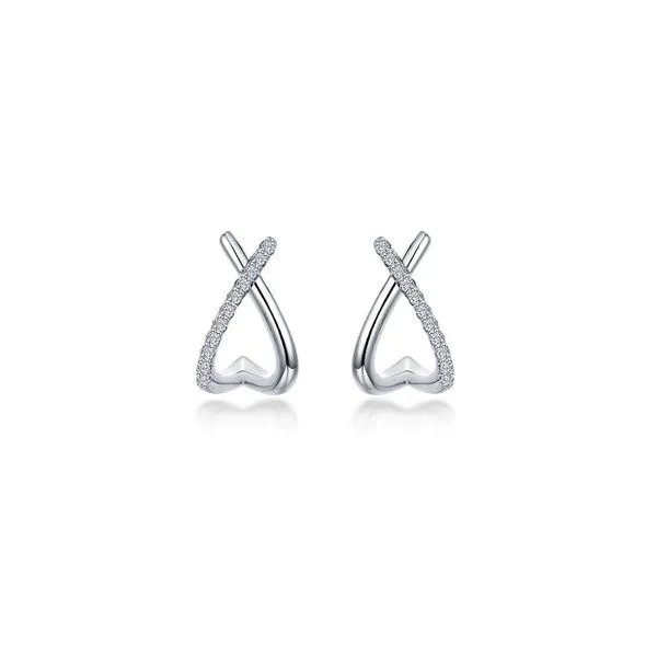 Platinum Bonded Sterling Silver Criss-Cross Stud Earrings John Anthony Jewellers Ltd. Kitchener, ON