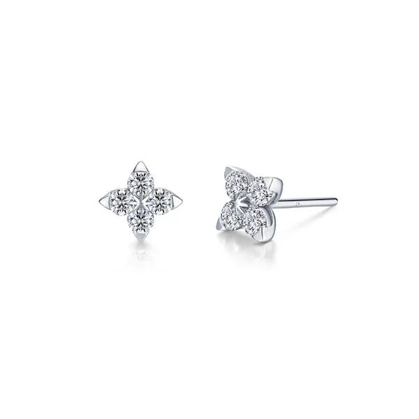 Platinum Bonded Sterling Silver Flower Stud Earrings John Anthony Jewellers Ltd. Kitchener, ON