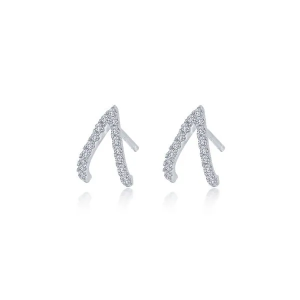 Platinum Bonded Sterling Silver V-Shaped Stud Earrings John Anthony Jewellers Ltd. Kitchener, ON