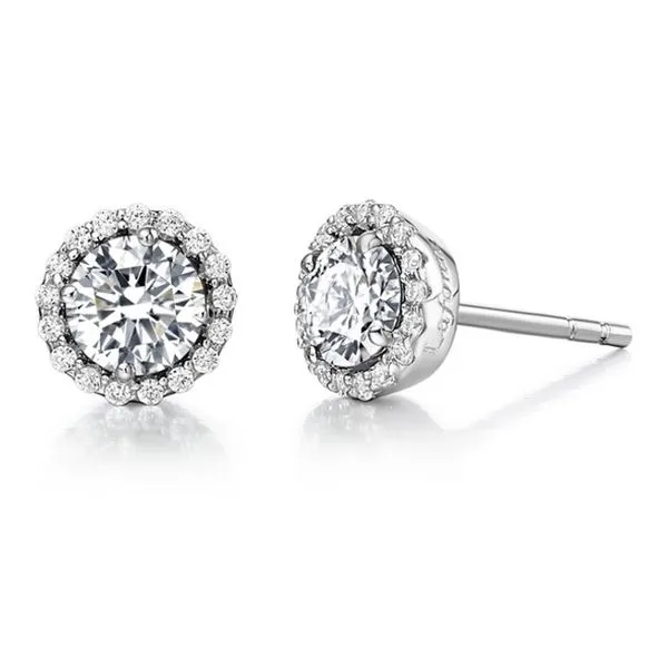 Platinum Bonded Stud Earrings with Lassaire Simulated Diamonds John Anthony Jewellers Ltd. Kitchener, ON