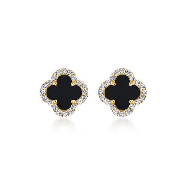 Gold Plated Sterling Silver Clover Stud Earrings John Anthony Jewellers Ltd. Kitchener, ON