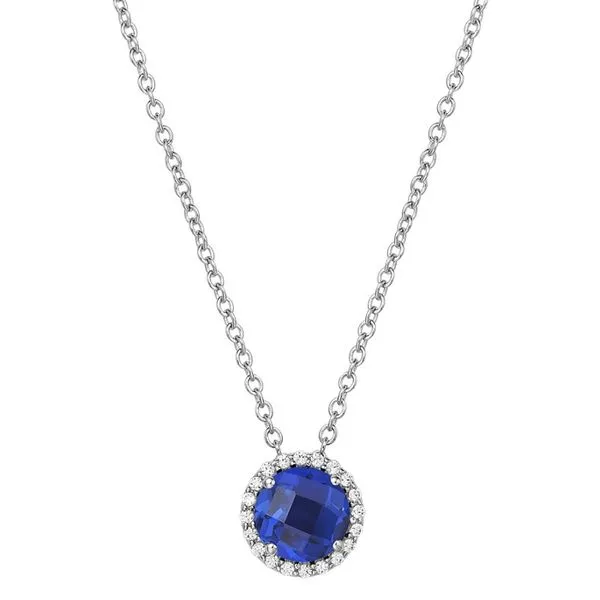 Platinum Bonded Sterling Silver Lab-Grown Sapphire Necklace John Anthony Jewellers Ltd. Kitchener, ON