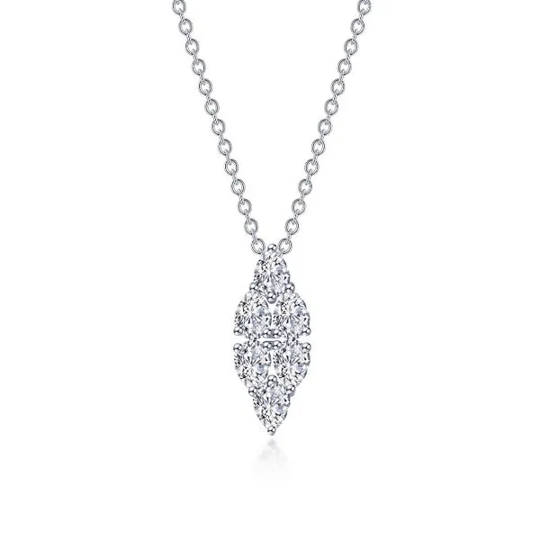 Platinum Bonded Sterling Silver Cluster Pendant Necklace John Anthony Jewellers Ltd. Kitchener, ON