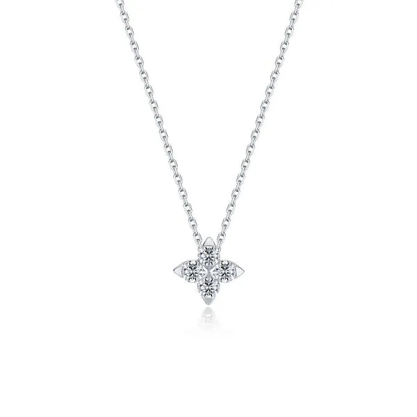 Platinum Bonded Sterling Silver Flower Pendant Necklace John Anthony Jewellers Ltd. Kitchener, ON