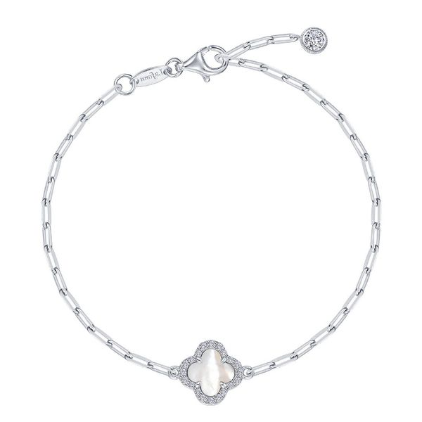 Platinum Bonded Sterling Silver Mother-of-Pearl Clover Bracelet John Anthony Jewellers Ltd. Kitchener, ON