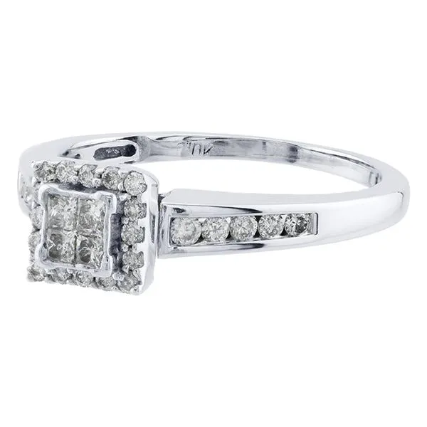 10K White Gold Illusion Set Engagement Ring Image 2 John Anthony Jewellers Ltd. Kitchener, ON