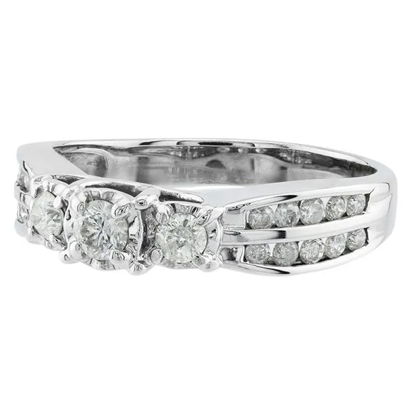 10K White Gold Three-Stone Diamond Engagement Ring Image 2 John Anthony Jewellers Ltd. Kitchener, ON