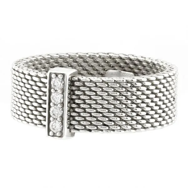 Sterling Silver Tiffany & Co. Somerset Mesh Diamond Fashion Ring Image 2 John Anthony Jewellers Ltd. Kitchener, ON
