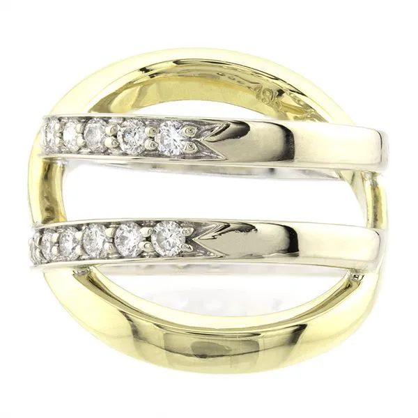 18K Two-Tone Gold Crossover Diamond Fashion Ring Image 3 John Anthony Jewellers Ltd. Kitchener, ON