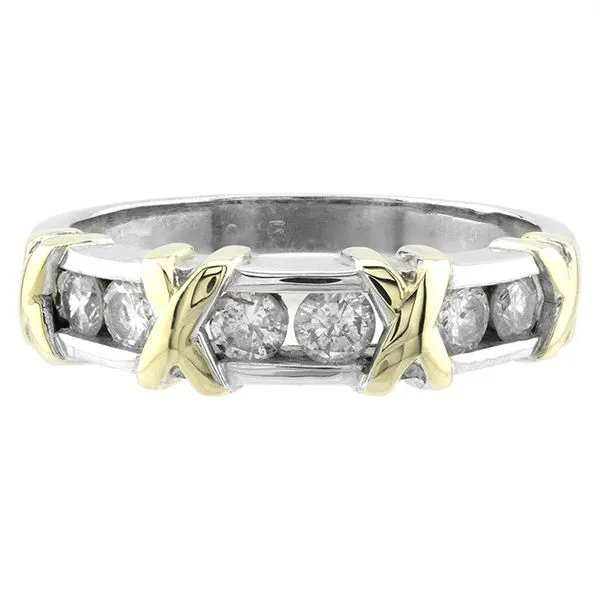 14K Two-Tone Gold "X" Band Diamond Fashion Ring John Anthony Jewellers Ltd. Kitchener, ON